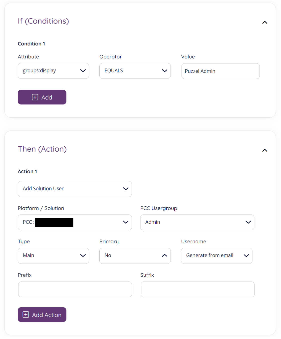 Provisioning Rules Example