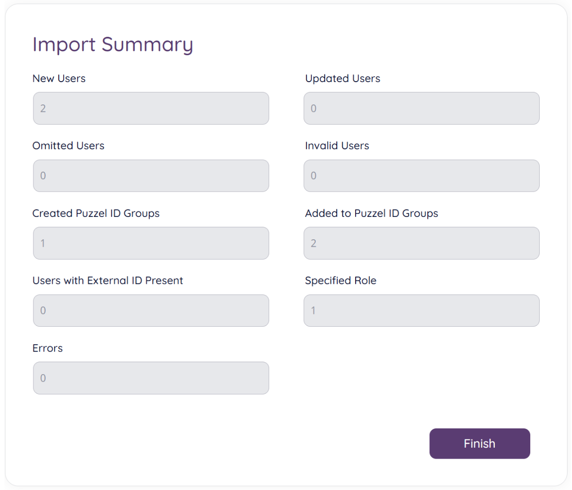 Import summary