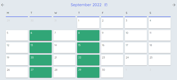 Activity Calendar Add Recurring Result